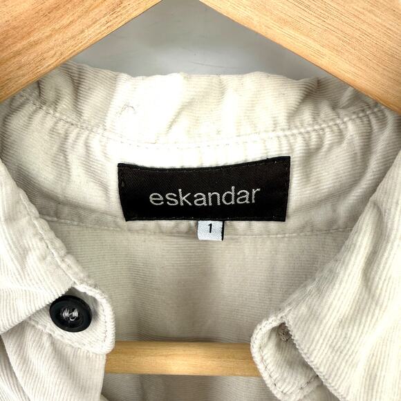 Eskandar Corduroy Tunic Dress Size 1 Medium Pleated Art To Wear Lagenlook - Picture 6 of 12